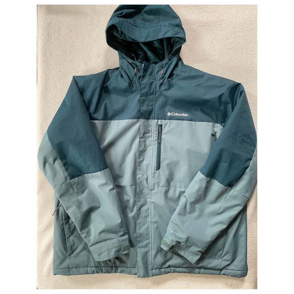 Columbia Mens XX-Large Jacket Teal Omni-Heat Waterproof Hooded WM1909